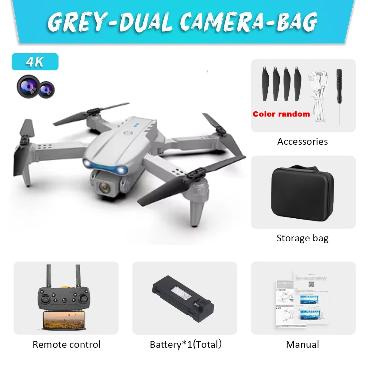 E99Pro Drone 4K with Dual Camera and Obstacle Avoidance