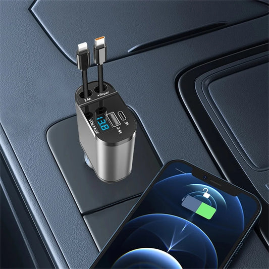 4-in-1 Car Charger, USB-C